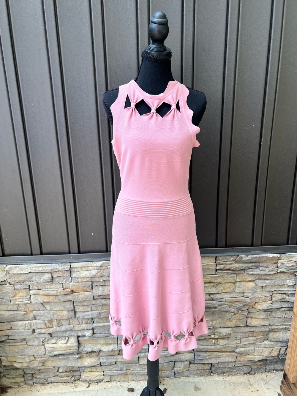 Ted Baker London Pink Sleeveless Cutout Knit Dress